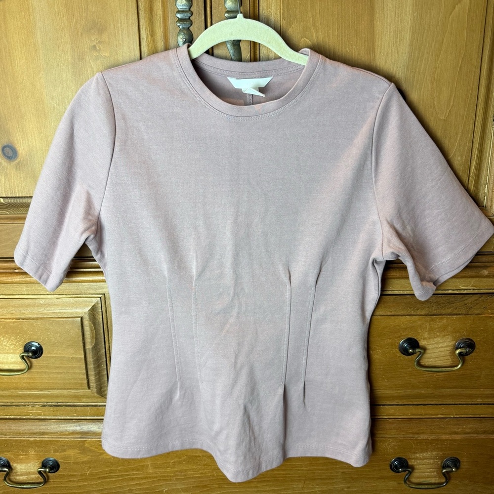 H&M Women's Short Sleeve Crewneck Top - Dusty Rose